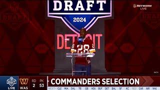 Commanders select Ben Sinnott No. 53 in 2024 NFL Draft