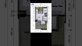 Desain Rumah Ukuran 8 x 15 Meter || Denah rumah