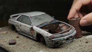 Abandoned Nissan Skyline GT-R in the Desert | 1/24 Diorama Build | Tamiya