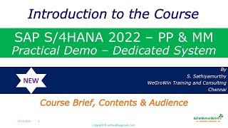 03-00 SAP S/4HANA PP MM Course with Demo - Introduction