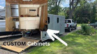 CUSTOM Cabinet build || Cargo Trailer Camper Conversion