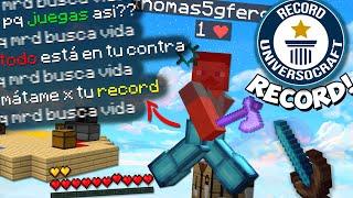 TRATÉ de ROMPER un RECORD en MINECRAFT, & ME INSULTARON!! - Minecraft Skywars.