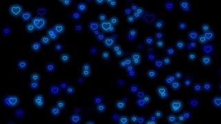 Flying HeartBlue Heart Background | Neon Light Love Heart Background Video Loop 2 Hours