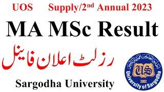 MA MSc 2nd Annual 2023 Results UOS | MA MSc Supply 2023 Results UOS | MA MSc Result 2024 UOS