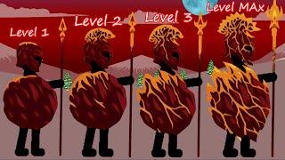 EVOLVE SPEARTON LAVA POWER FROM LEVEL 1 TO LEVEL MAX | STICK WAR LEGACY - KASUBUKTQ