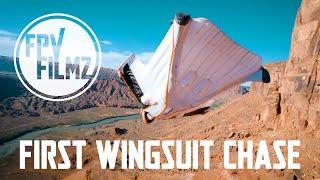 First Time Chasing Wingsuiters with a Drone