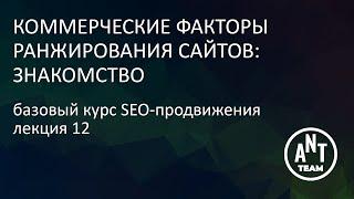 Коммерческие факторы ранжирования сайтов: знакомство.  Базовый курс по SEO-продвижению. Лекция 12