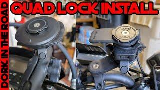 Quad Lock Motorcycle Phone Mount Vibration Dampener, USB Charger, and Wireless Charging Head Install