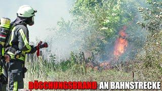 [AUSGEDEHNTER BÖSCHUNGSBRAND AN BAHNSTRECKE] - Schnelle Brandausbreitung | 1000m² Flächenbrand -