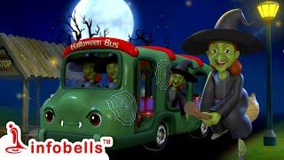 The Halloween Bus Song - Wheels on the Bus | Hindi Rhymes for Children | Infobells #bussong