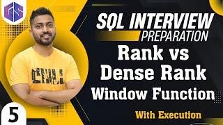 Rank() vs Dense_Rank() Window Function() | SQL InterviewQuestions‍️