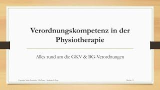 00 Einleitung Verordnungskompetenz in der Physiotherapie VOKPT