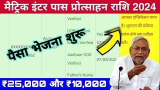 Bihar board matric pass protsahan rashi 2024 ka paisa kab aayega | Inter pass protsahan rashi 2024