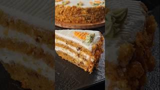 Морковный торт. Сочный бисквит с грецкими орехами  #морковныйторт #рецепт