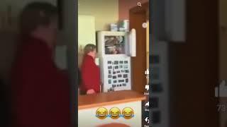 Guy gets hit by refrigerator door #shorts #funny #pain