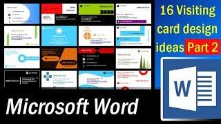 16 Visiting card design ideas in MS Word Part 2   Microsoft Word Tutorial