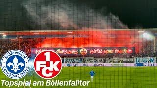 SV Darmstadt 98 vs. 1.FC Kaiserslautern | kreative zweiteilige Choreo inkl. PYROSHOW bei FCK Debakel