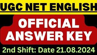 UGC NET ENGLISH SHIFT 2 OFFICIAL ANSWER KEY 2024 | Questions and answers