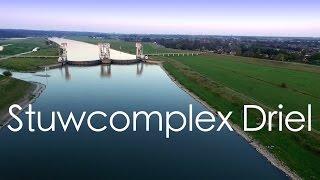 Drone flight wier Driel, The Netherlands