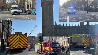 MAJOR RESPONSE AFTER MAN CLIMBS BIG BEN | Police Fire & Ambulance Services Responding around London