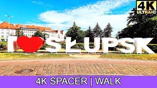 Słupsk - Poland, walking in Słupsk | 4K