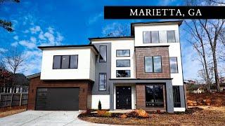 Modern New Construction Home For Sale In Marietta, Georgia - 6 Bedrooms - 6.5 Bathrooms