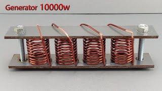 how to make free electricity energy 10000w with four pieces copper wire / real free electricity