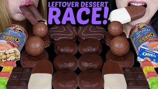 ASMR LEFTOVER DESSERT RACE! OREO SNOWBALL, CHOCOLATE MOCHI ICE CREAM, RAINBOW JELLY STICKS, PIES 먹방