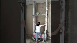 This automatic wall plastering machine is easy to operate and can be done by a lady.