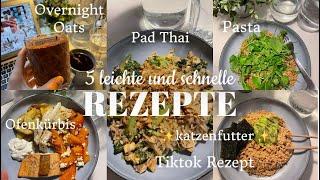 5 leichte und schnelle REZEPTE I Overnight Oats, Pad Thai, Ofenkürbis, TikTok Rezept I Kathamariie