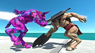 Fantasy vs Pink Zombie Itself on Stone Island - Animal Revolt Battle Simulator