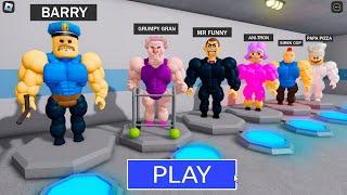 New Update Escaping from a MUSCLE BARRY'S PRISON RUN Obby   Roblox All Bosses Walkthrough FULL GAME