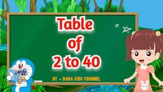 Table 2 to 40 In English | Multiplication Table two to forty | Table of 2 to 40 | 2 se 40 Tak Table