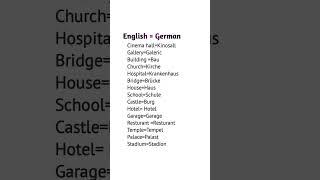 #germanlanguage #vocabulary #english #german