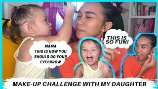 CHALLENGE! Putting MakeUp With My 1 Year old Daughter