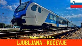 Cab ride Ljubljana - Kočevje (Slovenian Railways) - train drivers view in 4K