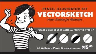 VectorSketch | Charcoal Pencil Brushes for Illustrator