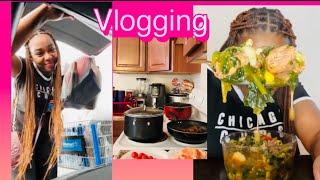 Live Walmart/Food Shopping, Drive, Cooking Gumbo, Mukbang Vlog