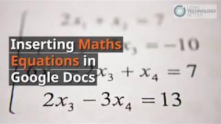 Inserting Math Equations in Google Docs