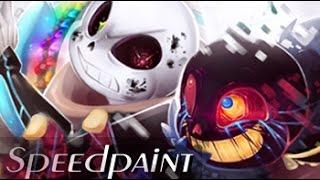 ErrorSans vs. InkSans SPEEDPAINT (Undertale AUs) Clashing Opposites