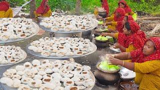 Traditional Winter Cake - Dhekite Bana Chaler Gurar Vapa Pitha - Streamed Cake For 350+ Villagers