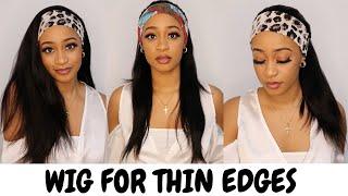 BEST WIG FOR ALOPECIA/THIN EDGES! 20 INCH HUMAN HAIR HEADBAND WIG | WEQUEEN