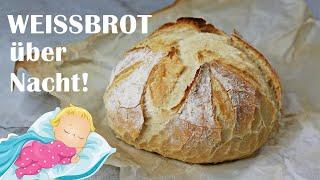 BROT IM SCHLAF BACKEN - EINFACHES ÜBERNACHTBROT - BROT MIT ÜBERNACHTGARE - OVERNIGHT BREAD ENG SUBS