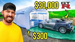 $300 DIY PAINT BOOTH VS $30,000 NISSAN GTR