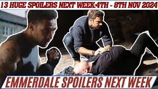 14 huge Emmerdale spoilers for next week from 4th - 8th November 2024. Death's next in the village?