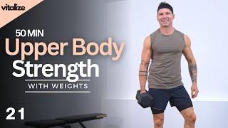 50 Min UPPER BODY WORKOUT with WEIGHTS | Muscle Group Targeting | Heavy Lifts