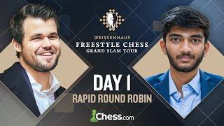 Freestyle Chess Grand Slam Weissenhaus | ft. Magnus, Hikaru & World Champ Gukesh! Rapid RR Day 1