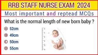 RRB Staff Nurse exam preparation 2024 | mcq for staff nurse exam | RRB staff nurse officer mcq