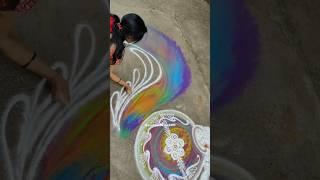 Shree Krishna Dahi Handi Rangoli Art By Pushpa Chavan #krishna #dahihandi #rangoli #youtubeshorts