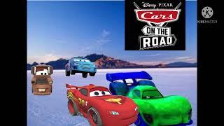 Cars on the road  salt flats race scene image!(fake)